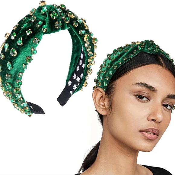 NEW! Faux green esmerald headband - Luxury hair accesory - Picture 1 of 11